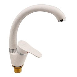 14 Смеситель для кухни с гайкой  (белый) СВ3314-2