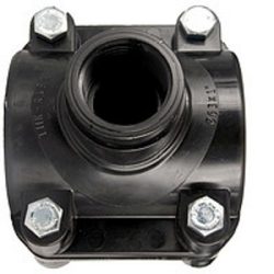 ПЭ Седелка с внут.труб. резьбой 160 х 1 1/2 болта Полиэтилен Политек (15шт)