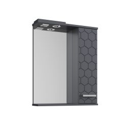 Зеркальный шкаф Сота (70 (Графит + Графит) Правый)