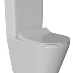 Унитаз-компакт безободковый WAVE ALEO Tornado1.0, гор,ниж,2-кн.арм,сид.полипр,м/л,быстр,БЕЛЫЙ глянец
