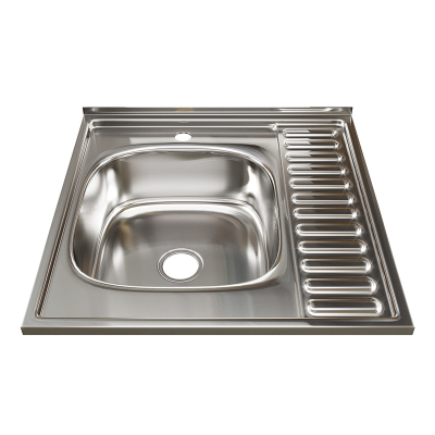 Мойка 60х60 (0,8) лев вып 3 1/2 MIXLINE 18 см с сифоном накладная