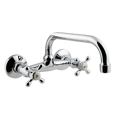 08 Смеситель для кухни настенный с верхним изливом 20 см. С7008