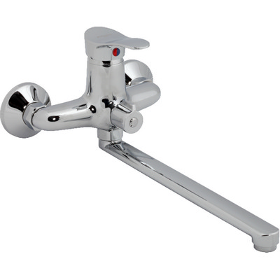 14 Смеситель для ванны с длин изливом 350 мм. с дивер СВ8214