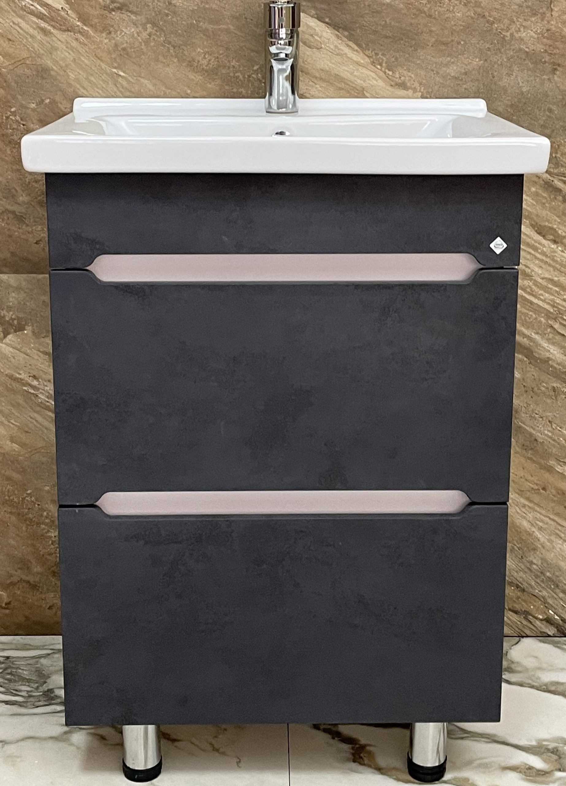 3 Тумба  "Уран СОМО 60"  2 ящика Бетон Пайн с доводчиком