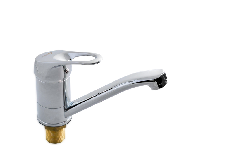 42 Смеситель для кухни средний нос c гайкой  С4142