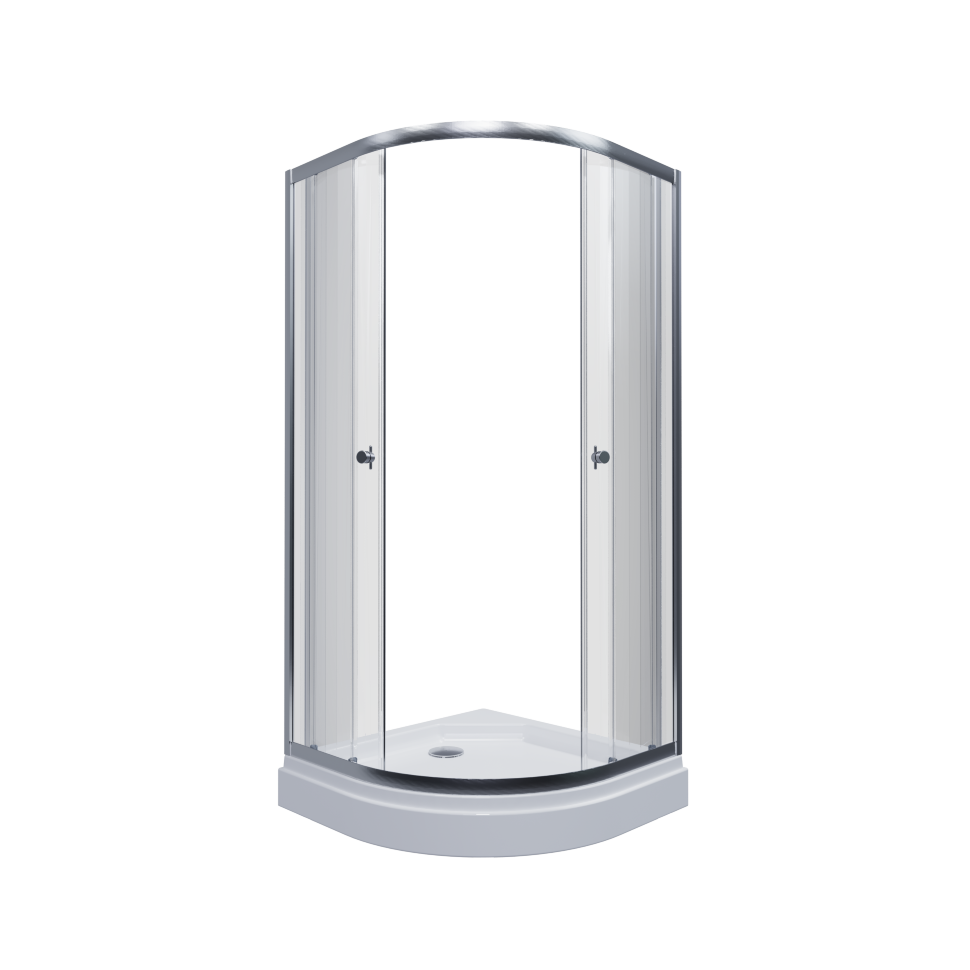Душевое ограждение "Альфа-Хром" 900*900*2020 угловое