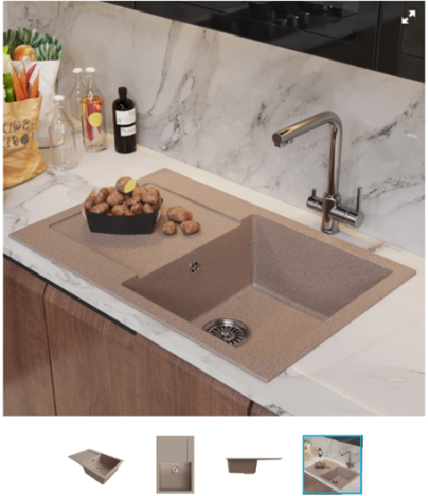 Мойка ML-GM31 с крылом, песочная (302), 770*500*190мм