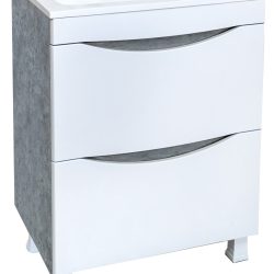 08 Тумба ИРИДА  650 напольная (бетон чикаго+белый)  под умыв. НАТАЛИ V 18/Paola Elegante 650