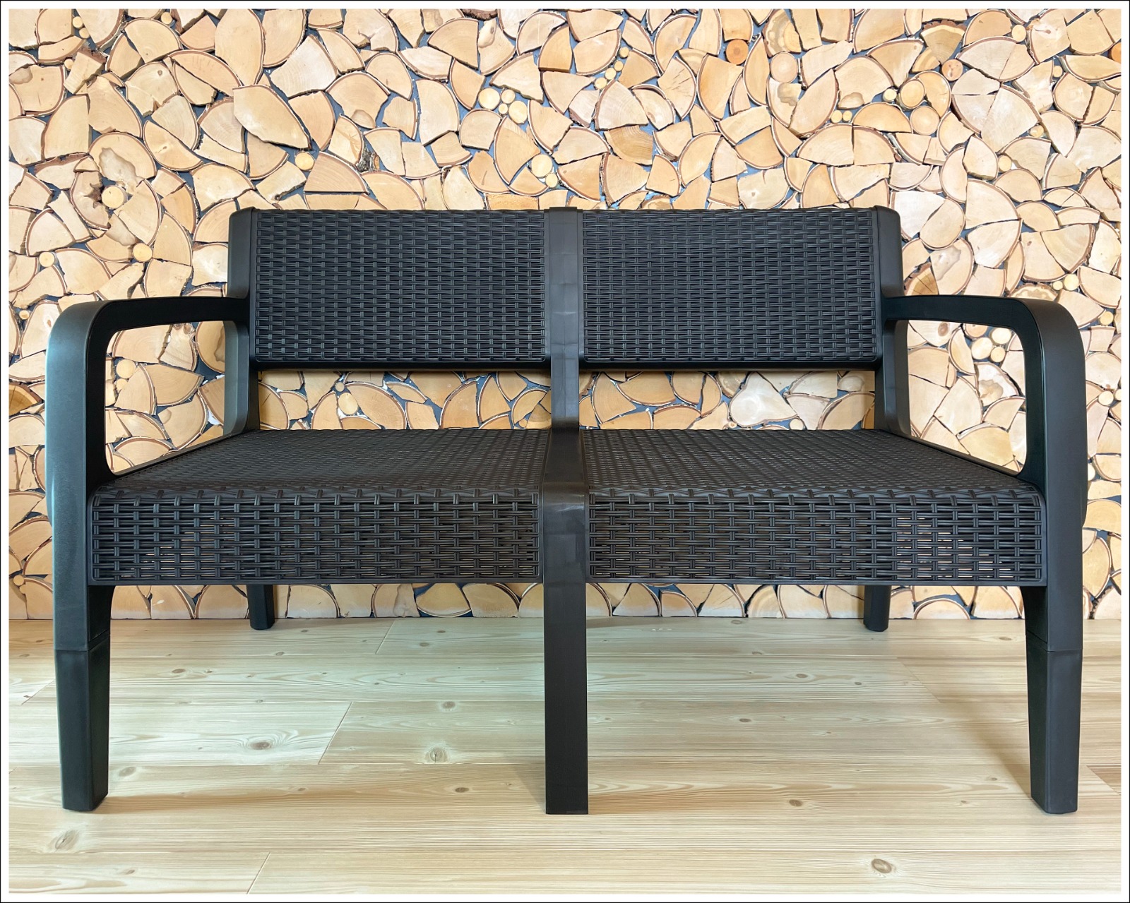 Диван ротанг "Leto" 2-х местный (Espresso)