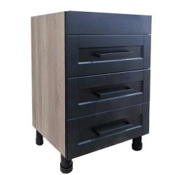 Тумба  Мокко 70  3 ящ.(Дуб сонома+Черный шагрень) под COMO 70