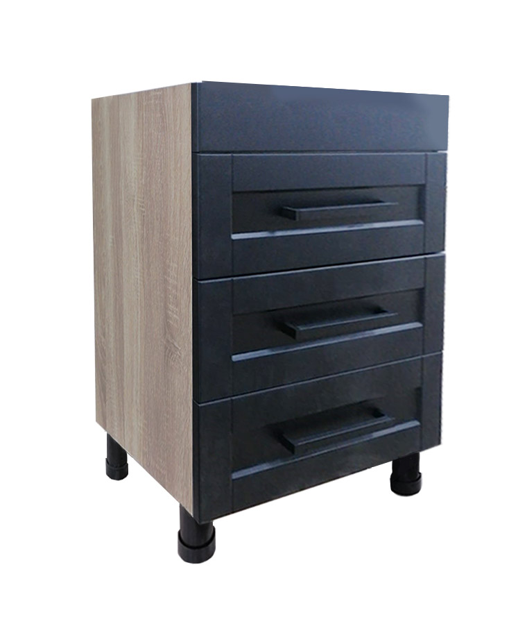 Тумба  Мокко 70  3 ящ.(Дуб сонома+Черный шагрень) под COMO 70