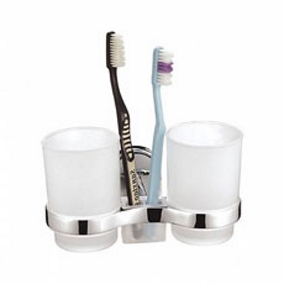 08 Держатель  с 2-мя стаканами (стекло) + з/щётка С2008
