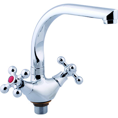 19 Смеситель для кухни низкий излив с гайкой СВ1219