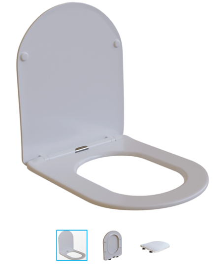 Сиденье для унитаза WAVE TREND дюропласт, микролифт БЕЛЫЙ глянец