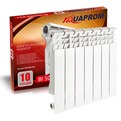 Радиатор биметаллический  AQUAPROM 80*500 10 сек.