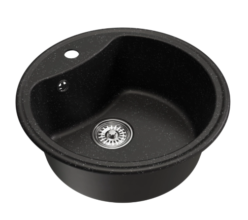 Мойка ML-GM09 КОМФОРТ круглая, черная (308), 510 (глуб.чаши 190 мм)