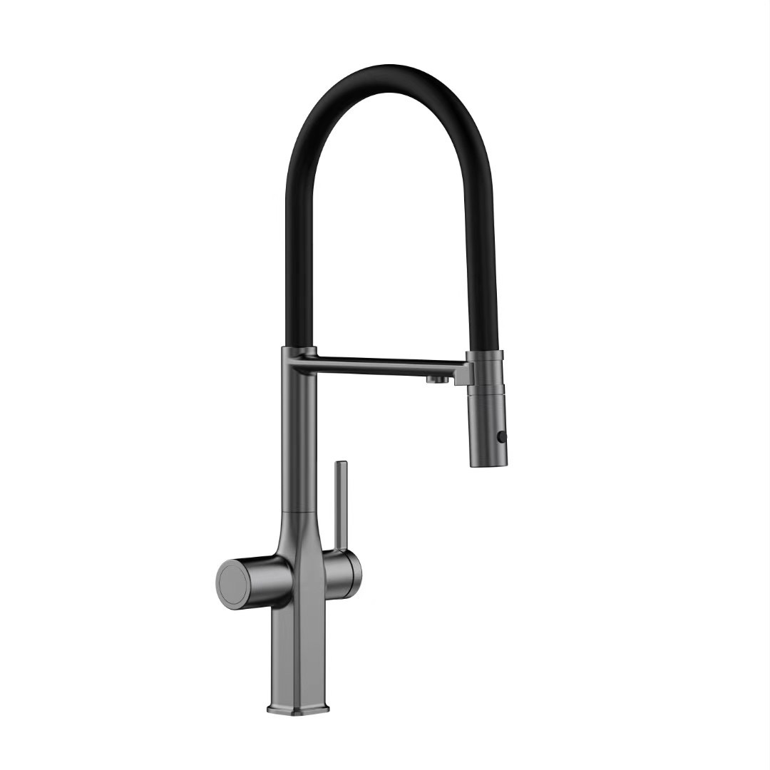 46 Смеситель для кухни + РОДНИК А3746-3 Люкс (Графит)