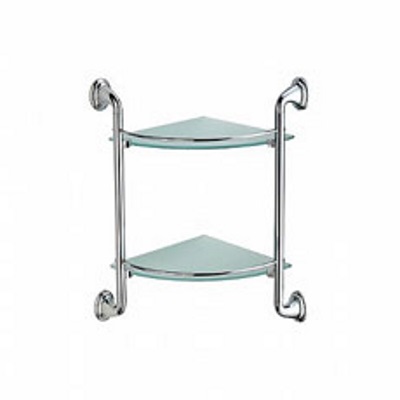 Полка угловая 2-ярусная (стекло) Л1507-2