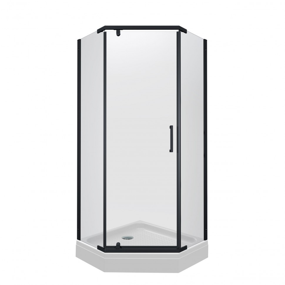 Душевое ограждение "Дека-Блэк" 900*900*1900 пятиугольное