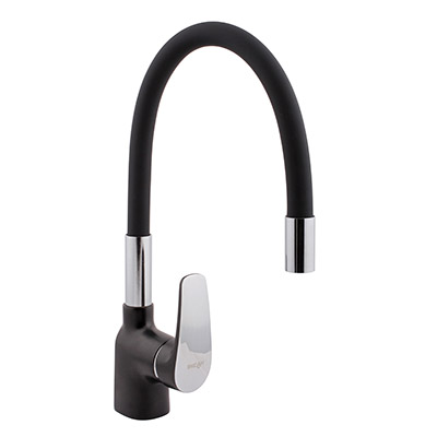 60 Смеситель для кухни с (силикон изл.) цвет: черный СВ3560Т