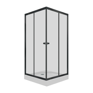 Душевое ограждение "Вента-Блэк" 1000*1000*2020 квадратное