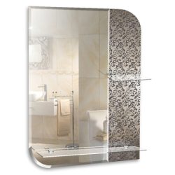 Зеркало MIXLINE "Вьюн" 550*750 2 полки, пескостр рис