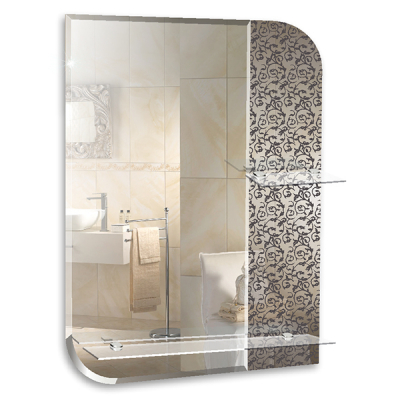 Зеркало MIXLINE "Вьюн" 550*750 2 полки, пескостр рис