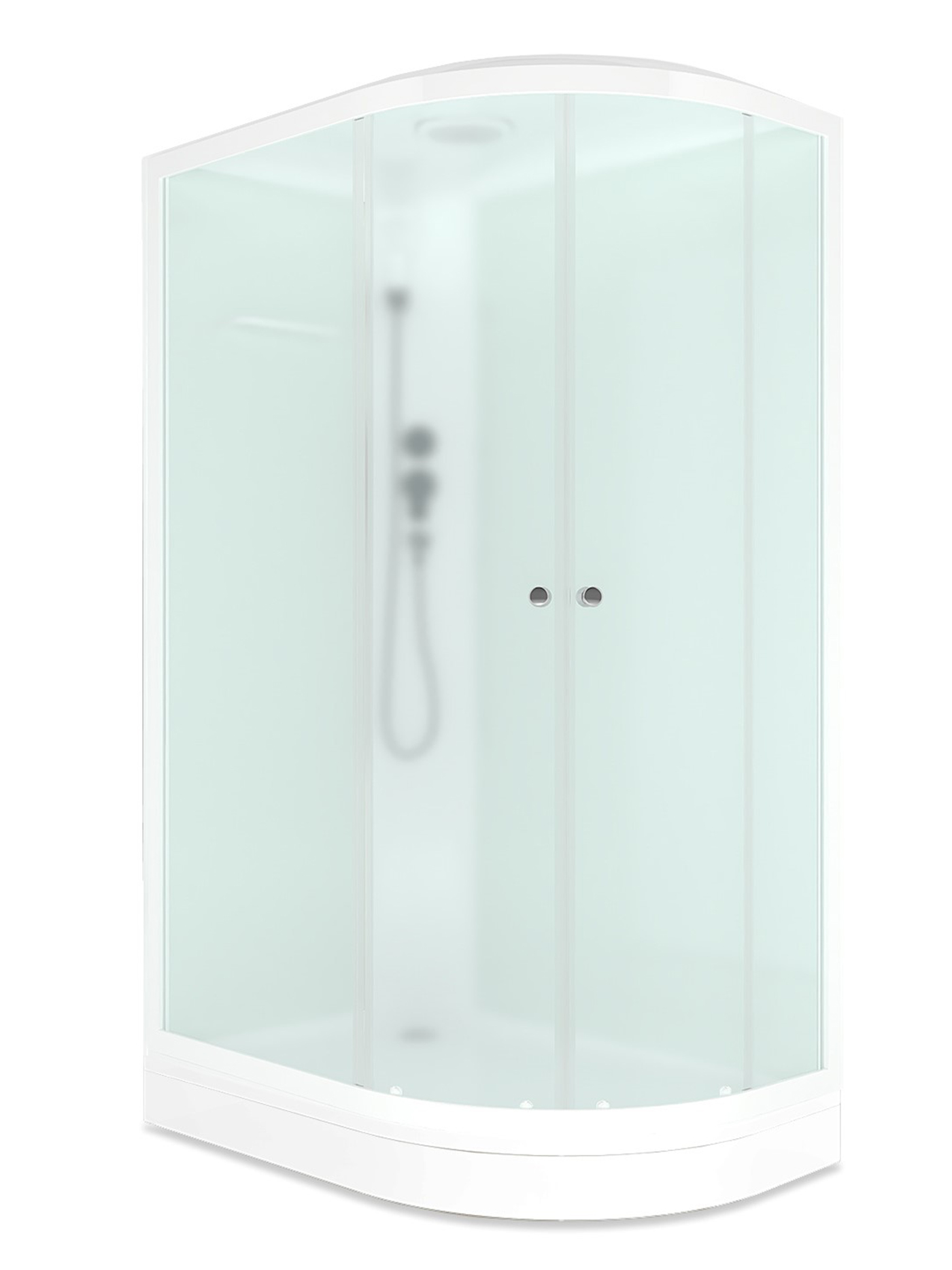 Душ кабина DOMANI-Spa Delight SLIM 128 R низкий поддон,белые стенки,стекло матов, 120*80*218