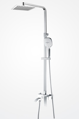 08 Душевая система со смесителем и тропическим душем Люкс (хром+белый) А8708