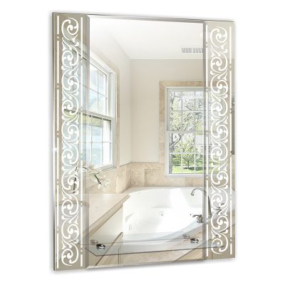 Зеркало MIXLINE "Сахара" 540*680 полка/фацет/пескоструйный рисунок