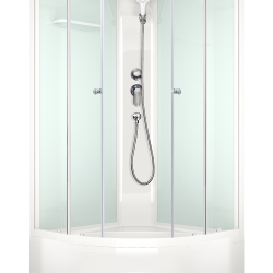 Душ кабина DOMANI-Spa Delight SLIM 99 high ,высокий поддон,белые стенки,стекло мат, 90*90*218