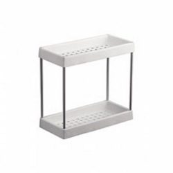 Полка 2-х ярусная прямоугольная (пластик) Л361-2