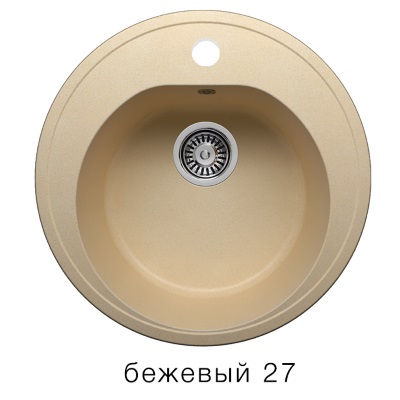Мойка F-08 круглая, бежевая (27), 510*190мм