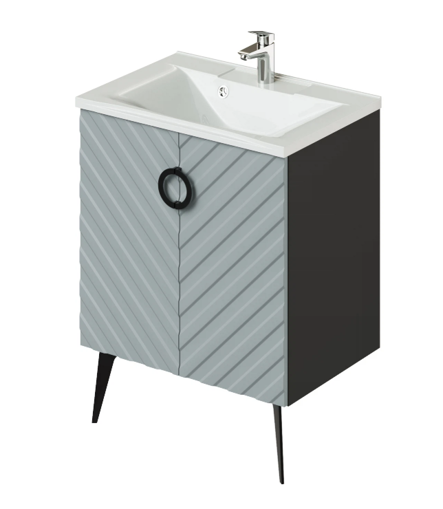 Тумба с раковиной напольная Itana Palladio 65 2.0 с распашными дверцами Green wood