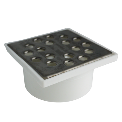 ПП Трап универсальный с верт. спуском (110,50) мет. решетка 125х125 белый