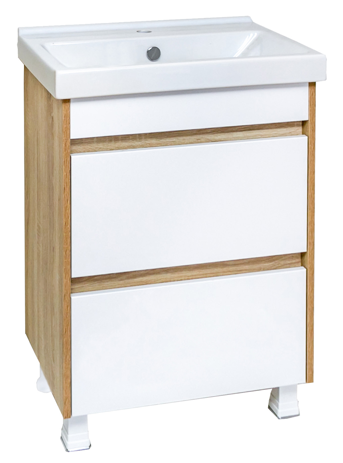 05 Тумба ТОРОНТО 600 под ум. Фостер 600 (белый/дуб сонома светлый)