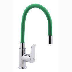 61 Смеситель для кухни с гайкой с гибким изливом (Зеленый) С3561G