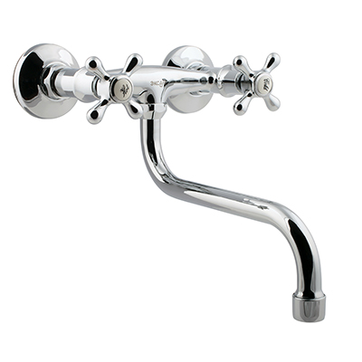 08 Смеситель для кухни настенный с нижним изливом 20 см. С7108