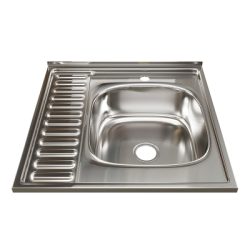 Мойка 60х60 (0,8) прав вып 3 1/2 MIXLINE 18 см с сифоном накладаня