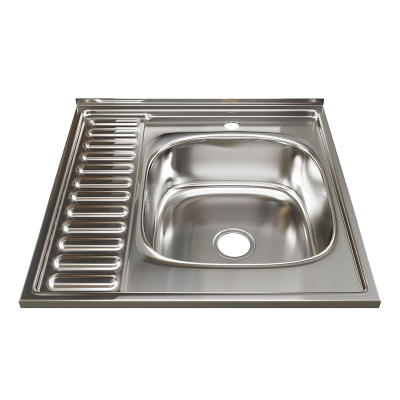 Мойка 60х60 (0,8) прав вып 3 1/2 MIXLINE 18 см с сифоном накладаня