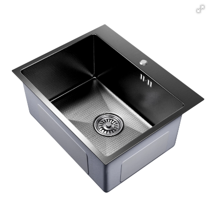 Мойка настол.монтаж 53х43 (3,0) вып 3 1/2 MIXLINE PRO 22см с сифоном (черный графит НАНО)