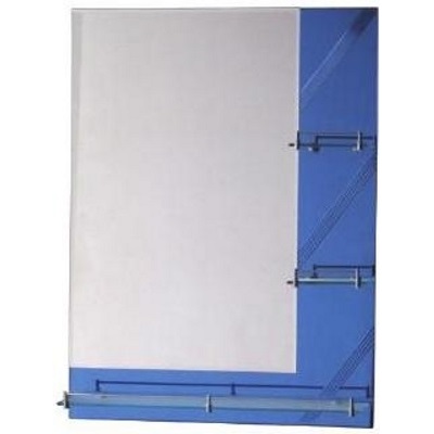 Зеркало с полочкой и синими краями 750х550 мм Л605