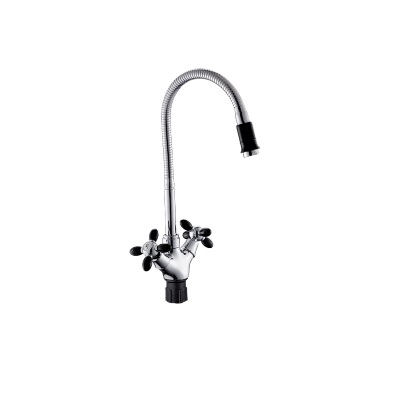 Смеситель для кухни с высоким изливом (крепление гайка) (чёрный) B58-071F (Potato)