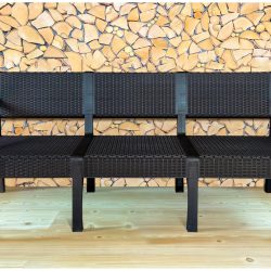 Диван ротанг "Leto" 3-х местный (Espresso)