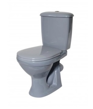 Унитаз-компакт "Суперкомпакт" серый (косой, нижн, сид, арм) (Ст.Оскол)