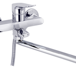 12 Смеситель для ванны с длин изливом 350 мм. с дивер СВ8212-1