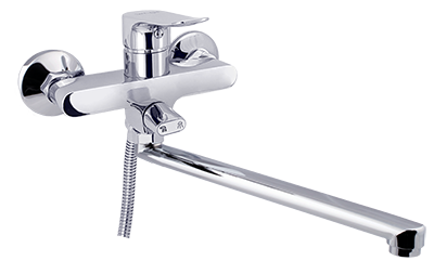 12 Смеситель для ванны с длин изливом 350 мм. с дивер СВ8212-1