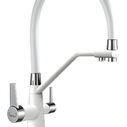 66 Смеситель для кухни + РОДНИК СВ3766-2 (БЕЛЫЙ)