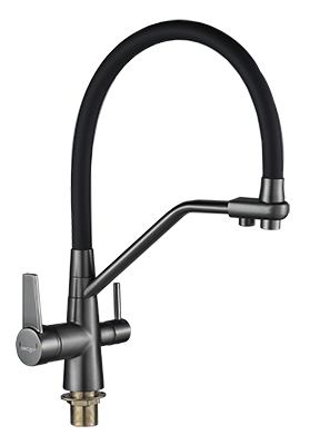 66 Смеситель для кухни + РОДНИК СВ3766-4 (ГРАФИТ)