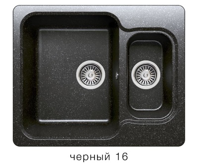 Мойка F-09 двухчашевая, черная (16), 500*610*200мм